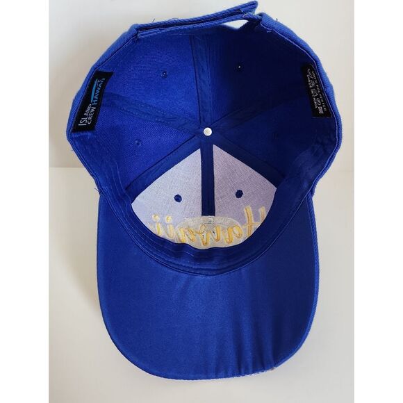 Island Crew Hawaii Blue Yellow Adjustable Mens Womens Hat New Without‎ Tags - Picture 5 of 7